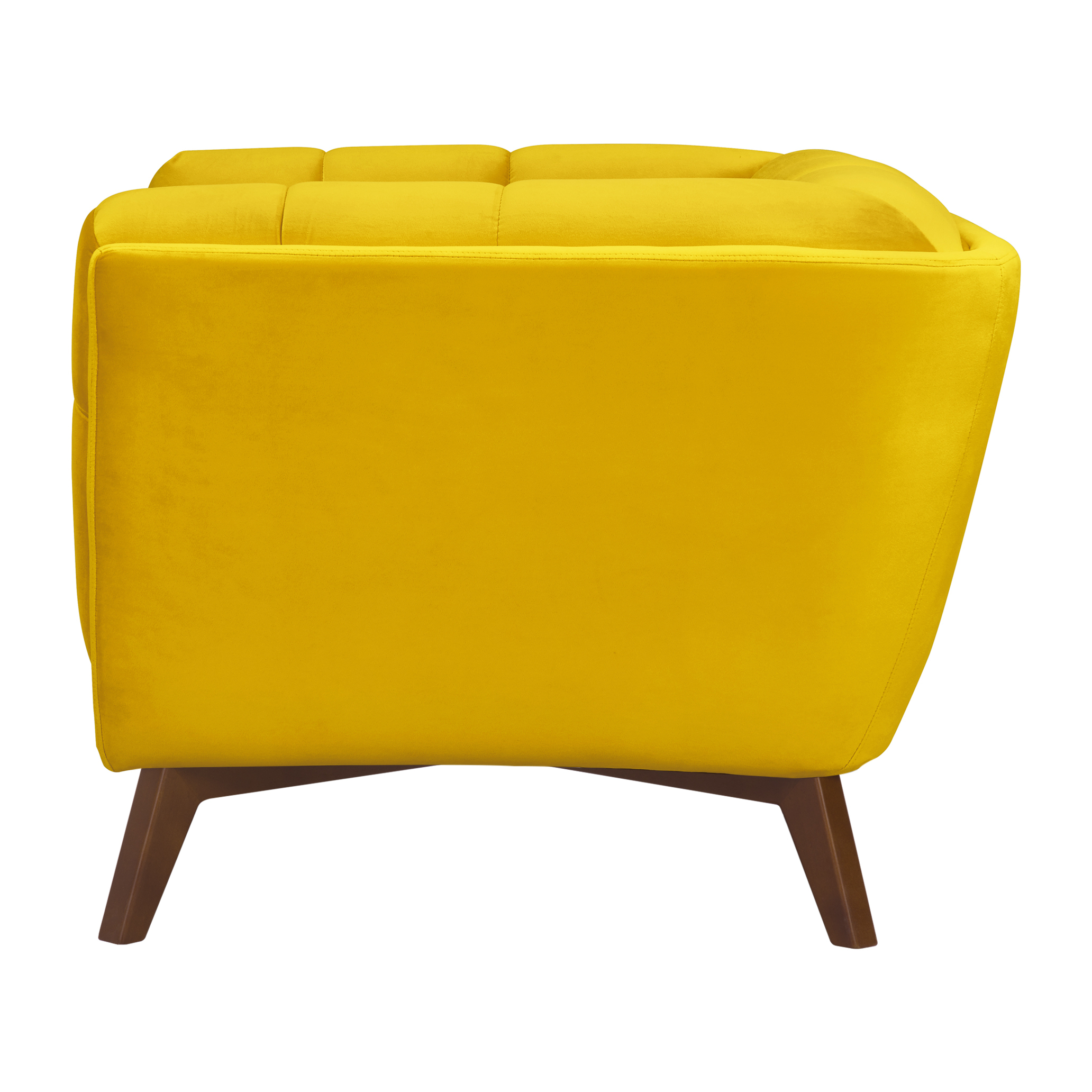 Fauteuil Mona en velours jaune