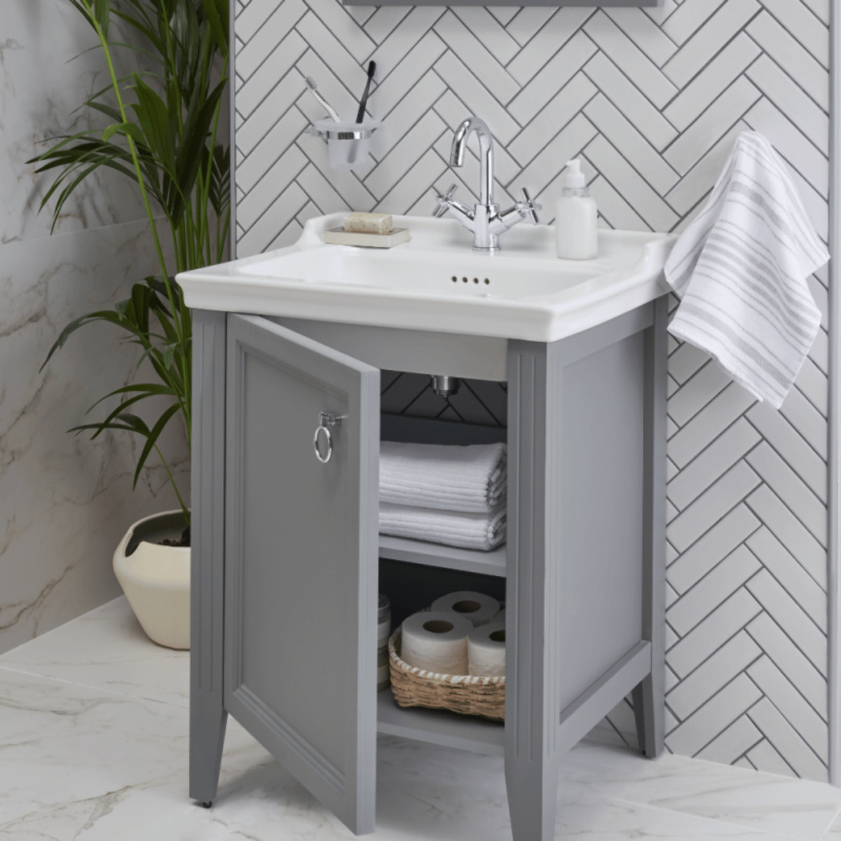 Lavabo Valarte blanc avec trop plein