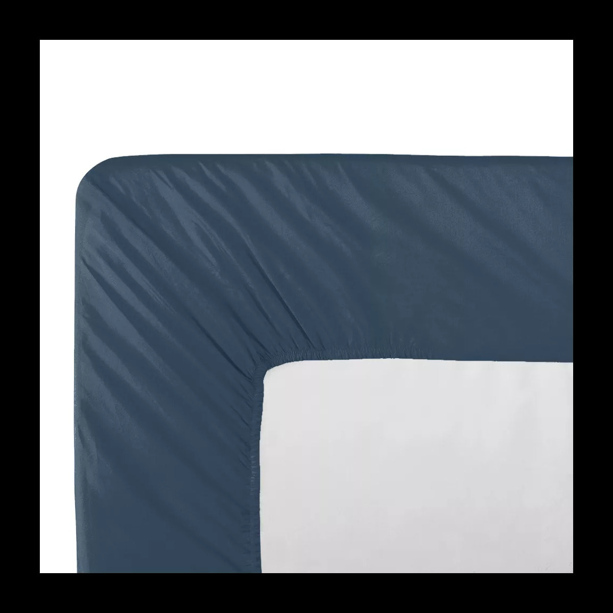 Drap housse b30 percale de coton uni bleu La percale francaise ocean