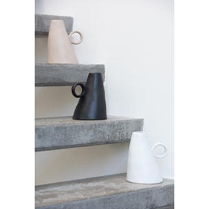 J-Line vase Incliné - céramique - noir - 17 cm de hauteur
