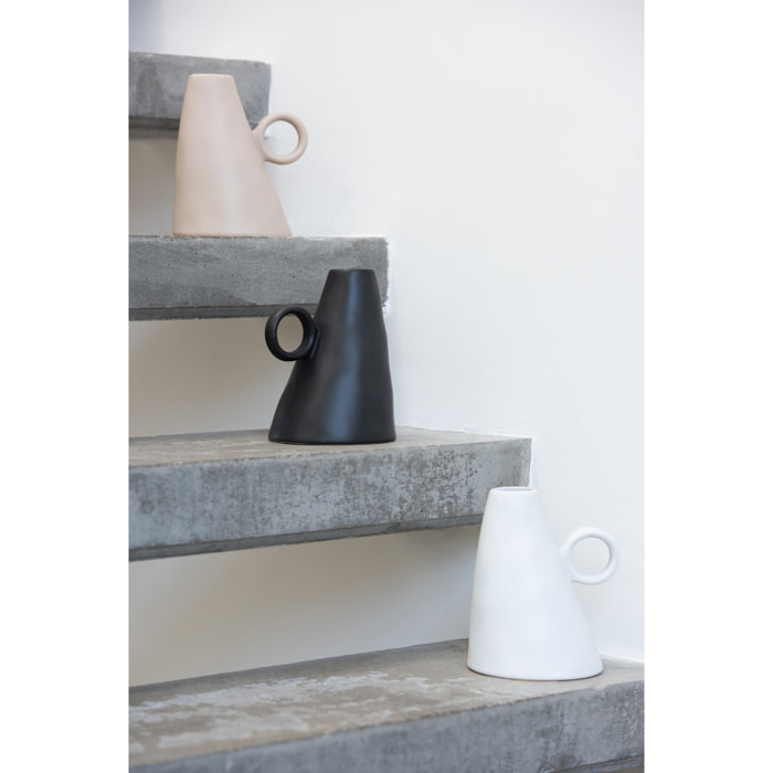 J-Line vase Incliné - céramique - noir - 17 cm de hauteur
