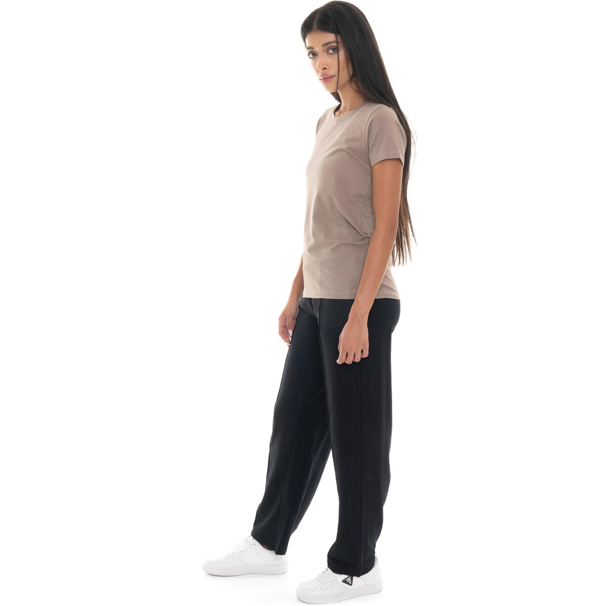 T-shirt donna a manica corta con placchetta Leone 1947 Never Without