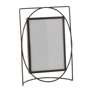 J-Line cadre photo Rectangle - métal/verre - marron foncé - large