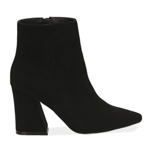 Botines negros, tacón trapecio 8,5 cm