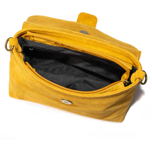 Bagnone bolso bandolera mujer. Piel auténtica Gamuza.