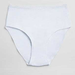 Slip a vita alta in cotone bianco