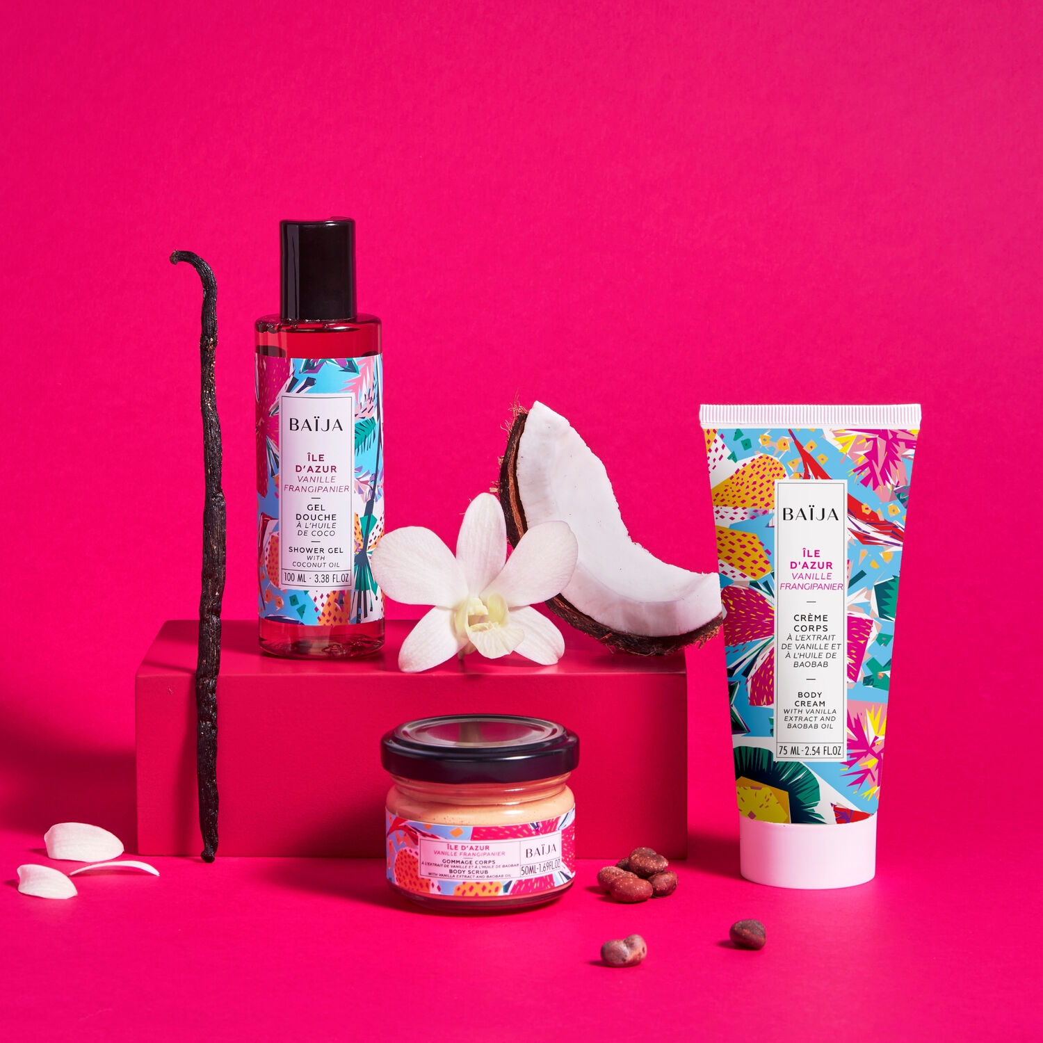 Île d'Azur - Coffret soin du corps à l'extrait de vanille et à l'huile de baobab
