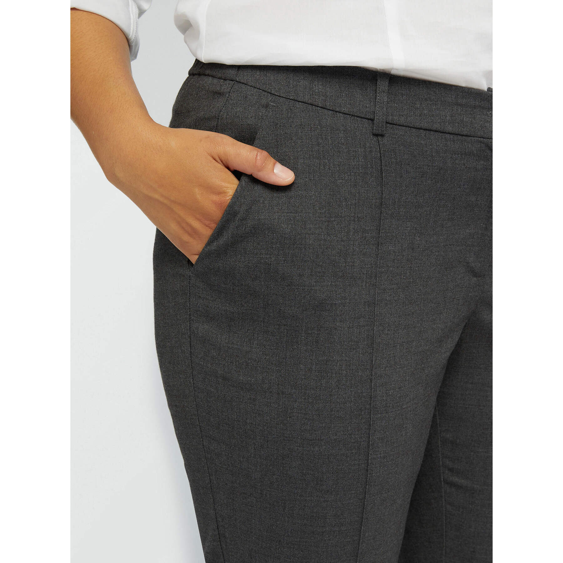 Fiorella Rubino - Pantaloni dritti grigio mélange - Grigio