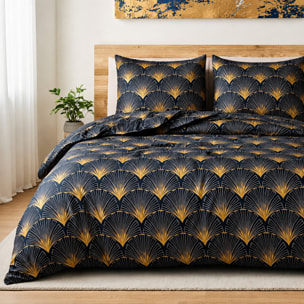 Parure housse de couette 100% microfibre motif éventail - opera