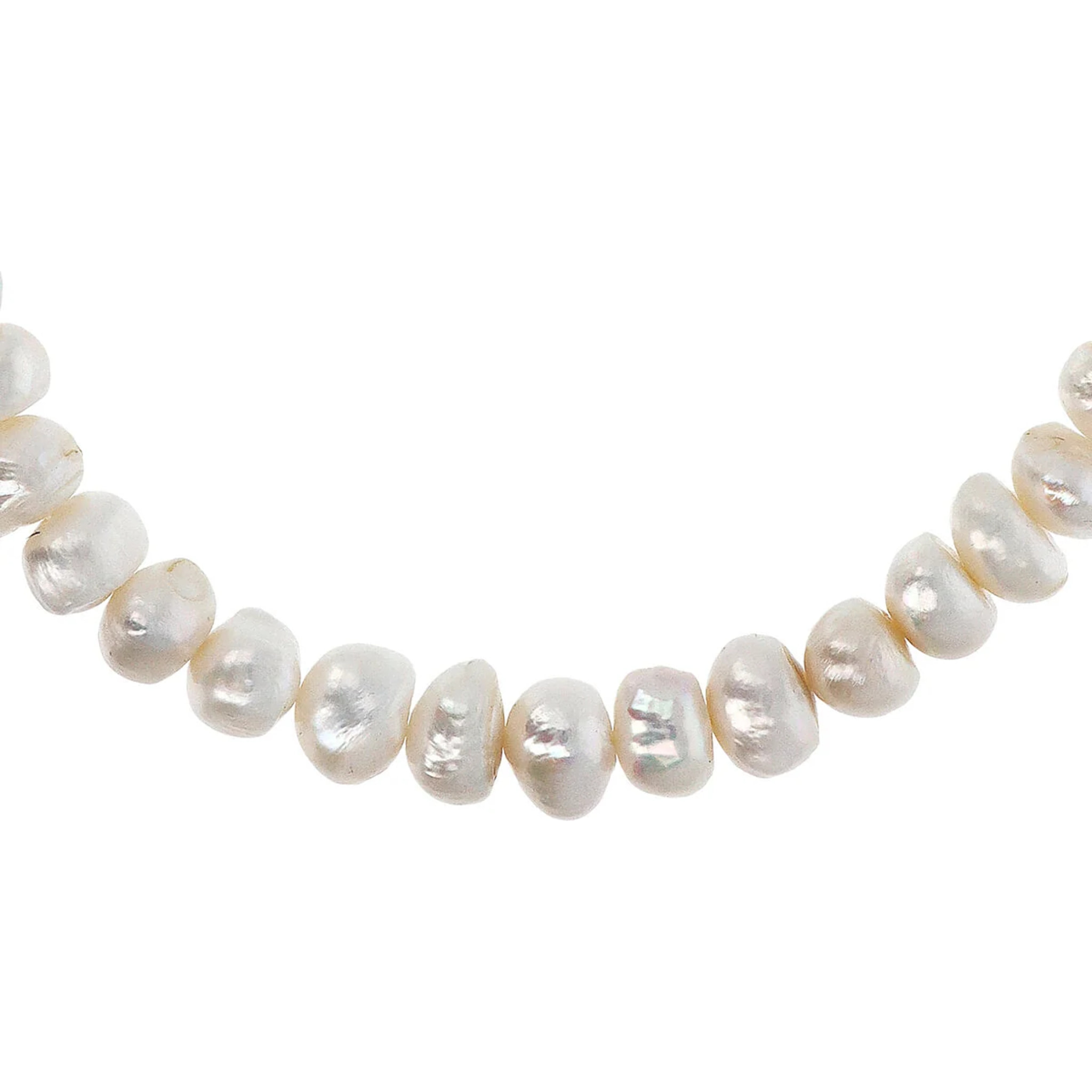 PERLAVIVA - Collana Girocollo in Argento 925 placcato Rodio con Perle a Rondella Grigie Ø 10/10.5 mm