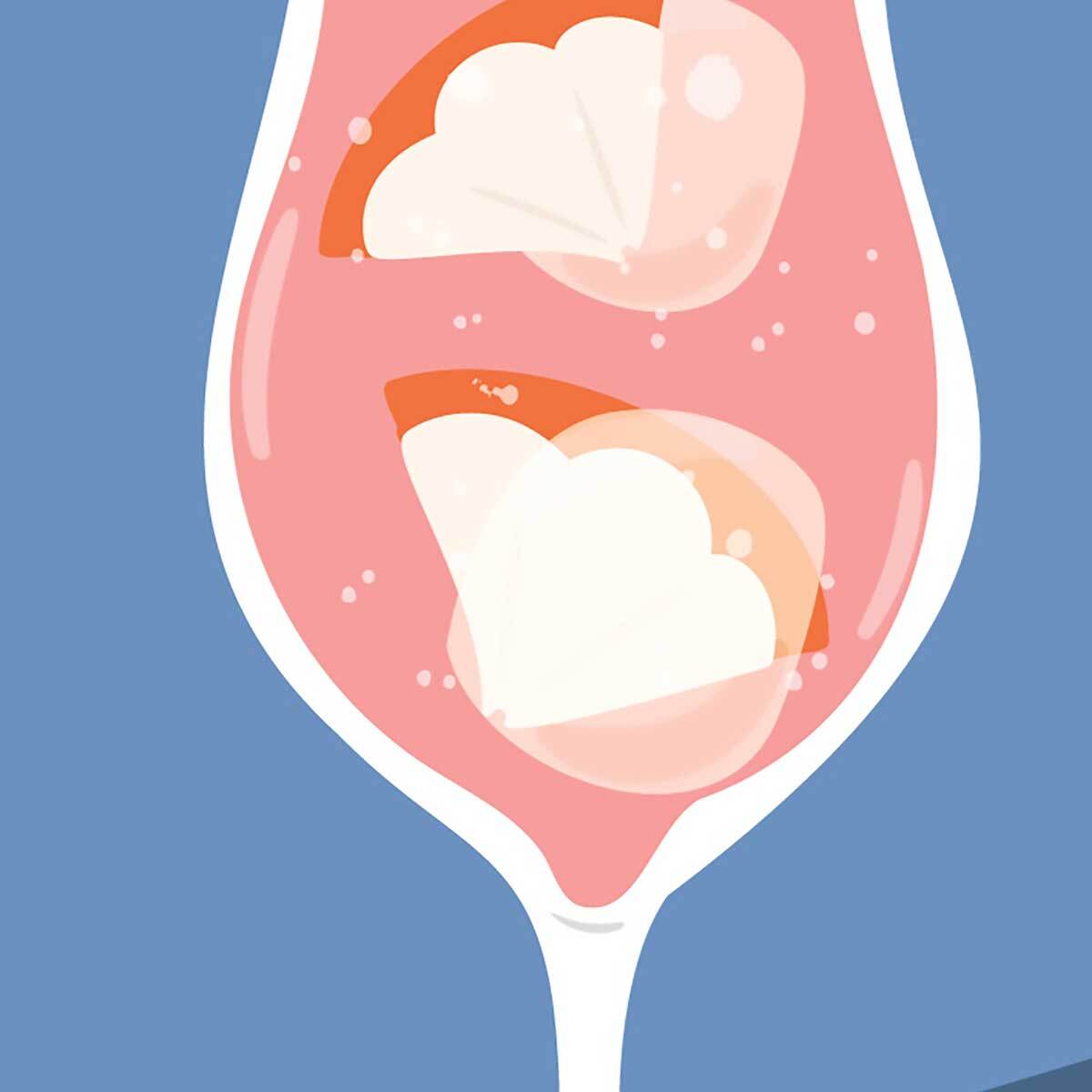 Affiche encadrée cocktail rose fruité Affiche + cadre en métal - Noir