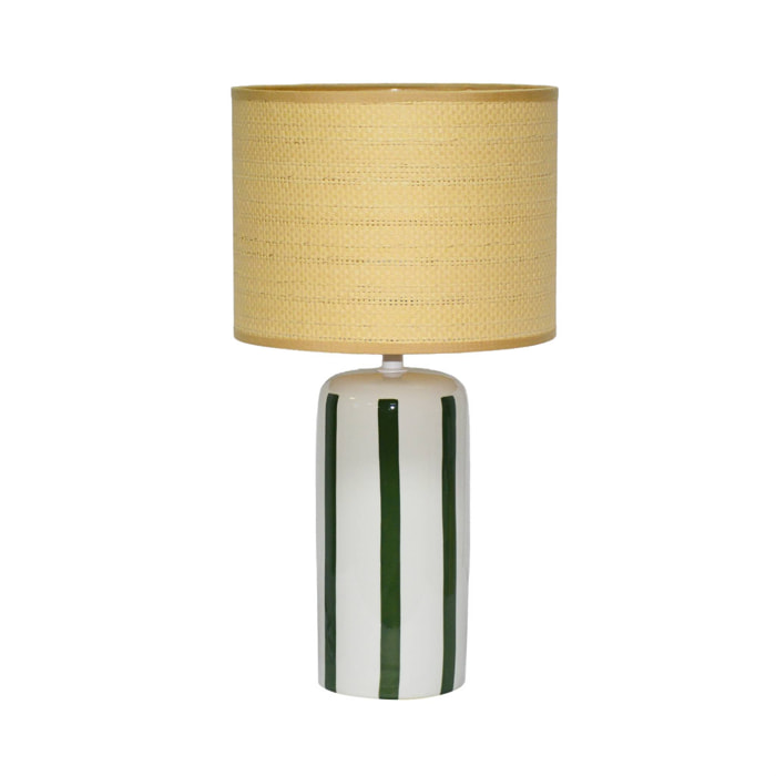 Lampe de table intérieur céramique vert H 44cm - Aurore