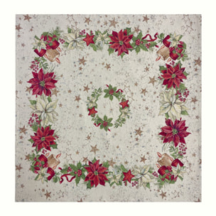 Copritavola Natalizio Tessuto Gobelin Disegno Candela New 100x100