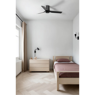 MINI PUNT TUB S Ventilateur de plafond noir/noyer TUYA