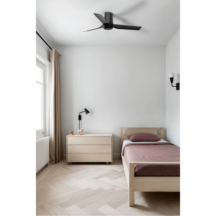 MINI PUNT TUB S Ventilateur de plafond noir/noyer TUYA