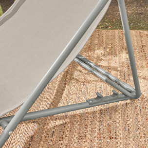Lot de 4 chaises pliantes LIVORNO en acier / textilene. kaki. 83 x 88 x 95 cm