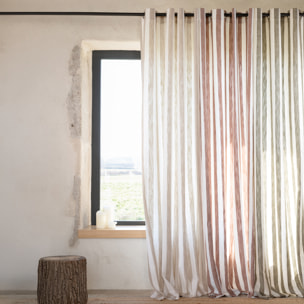 Rideau 100% coton larges rayures LOURMARIN - Terracotta
