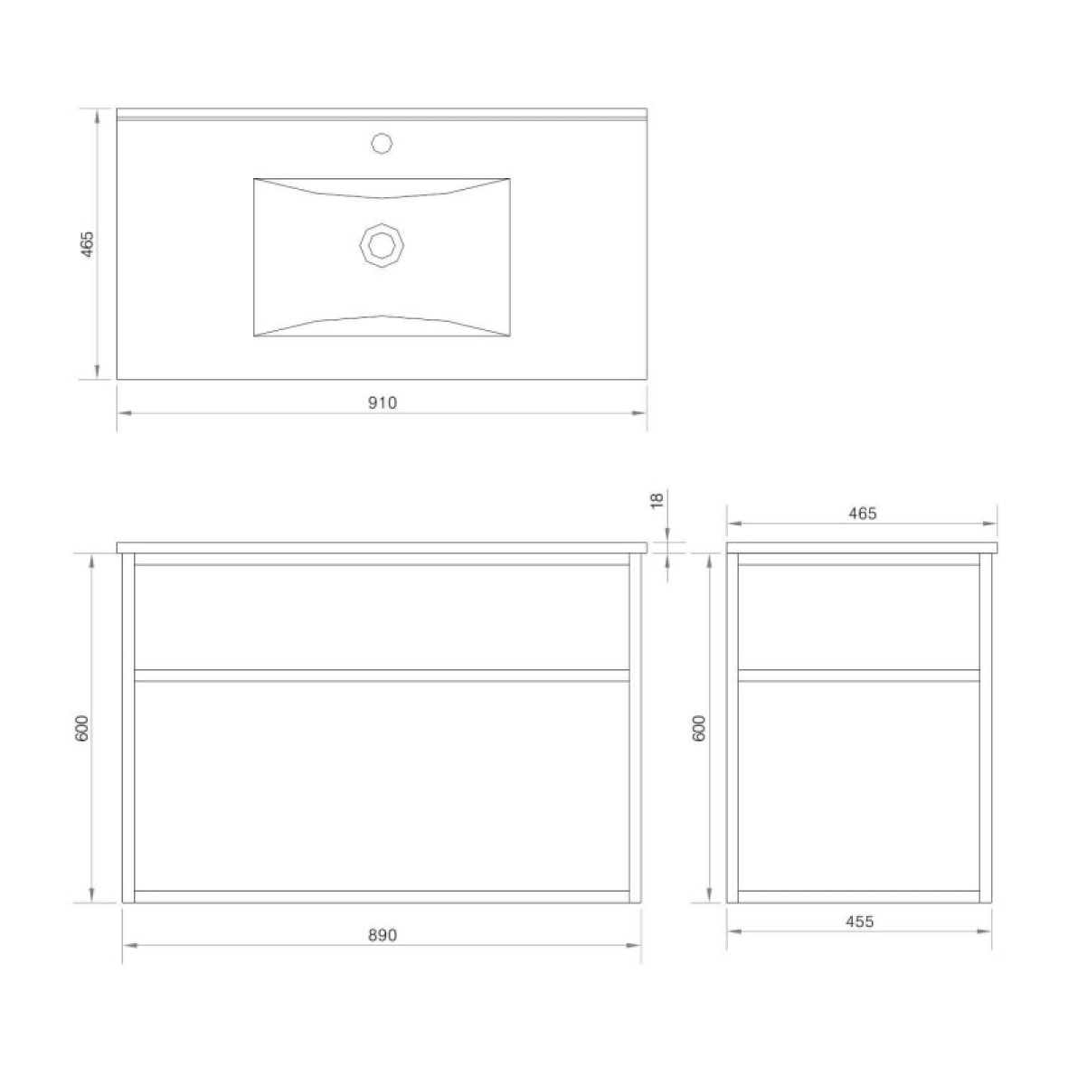 Lave main vasque 90 cm métal Aquafredo