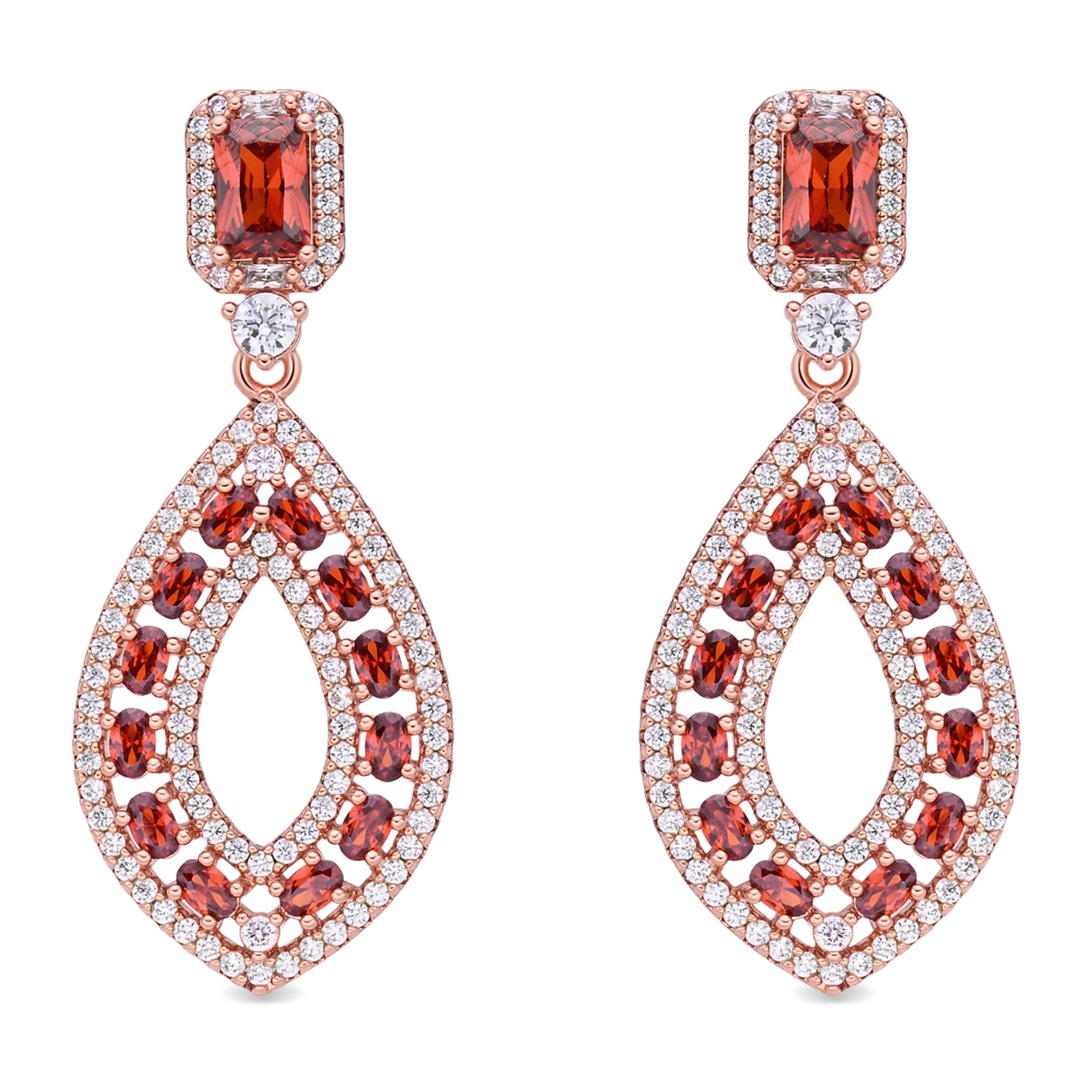 Pendientes Kuam acabado oro rosa 18k