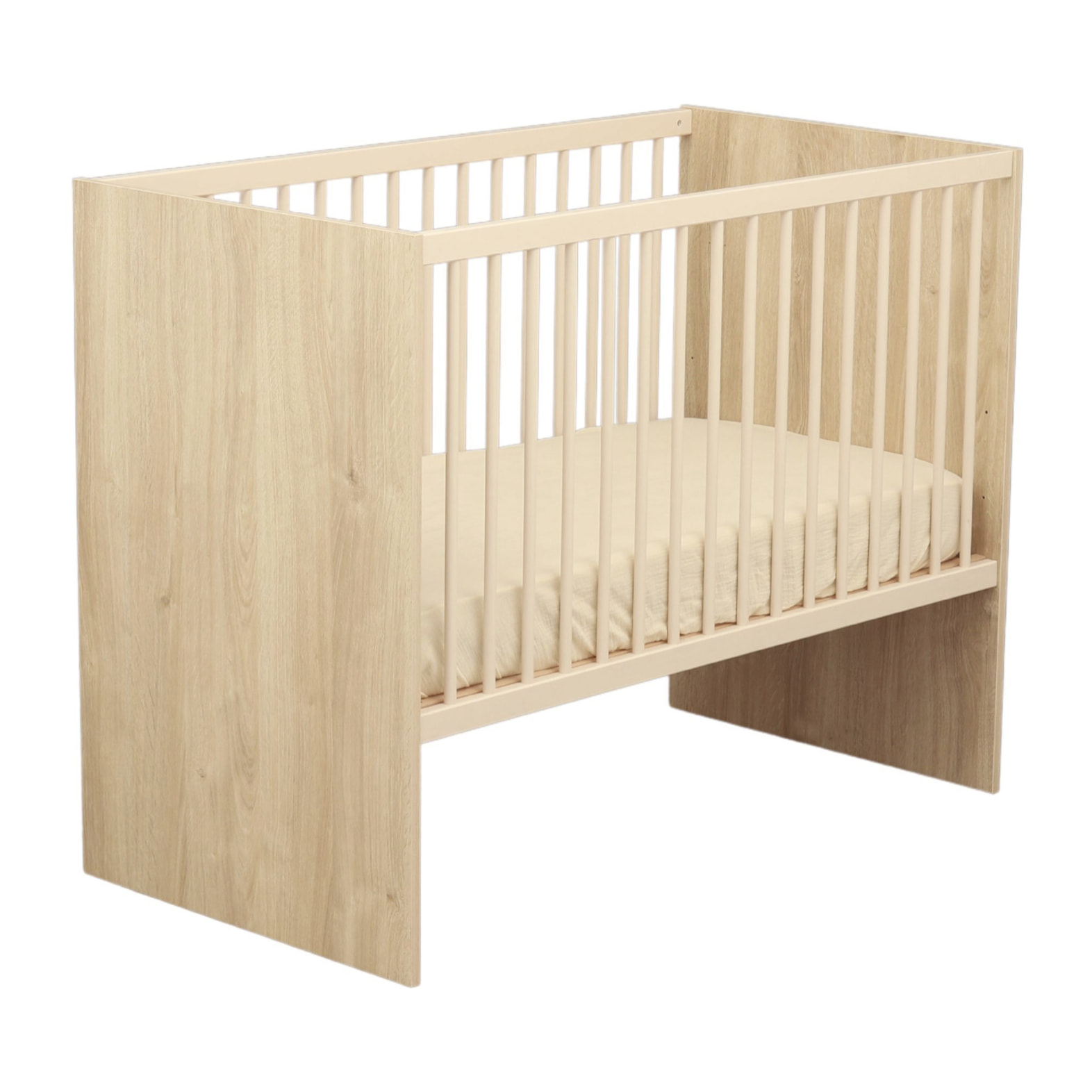 Lit bébé 120x60 à barreaux avec têtes en panneaux