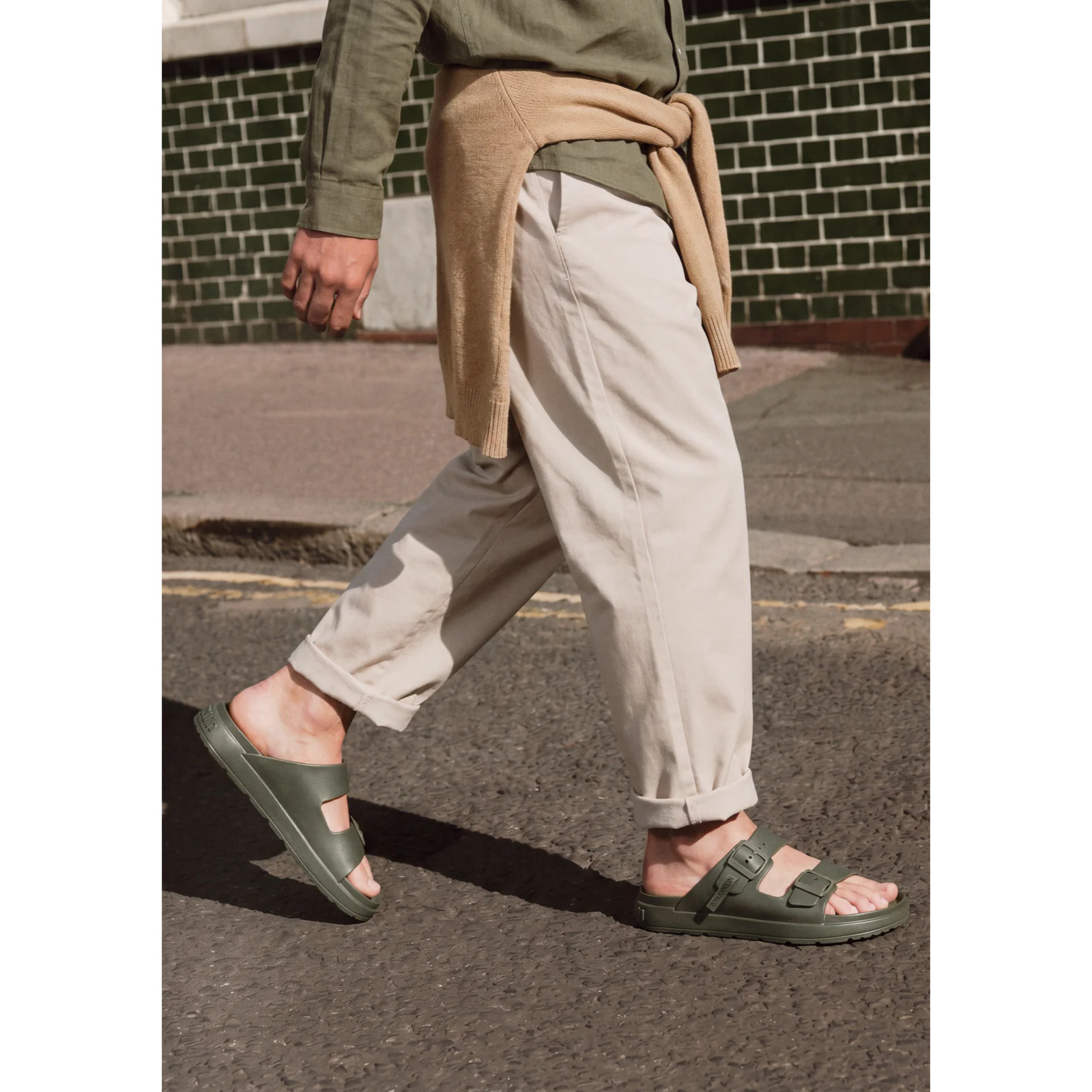 Sandalias Abiertas de Hombre Hebilla Ajustable Vibe Verde
