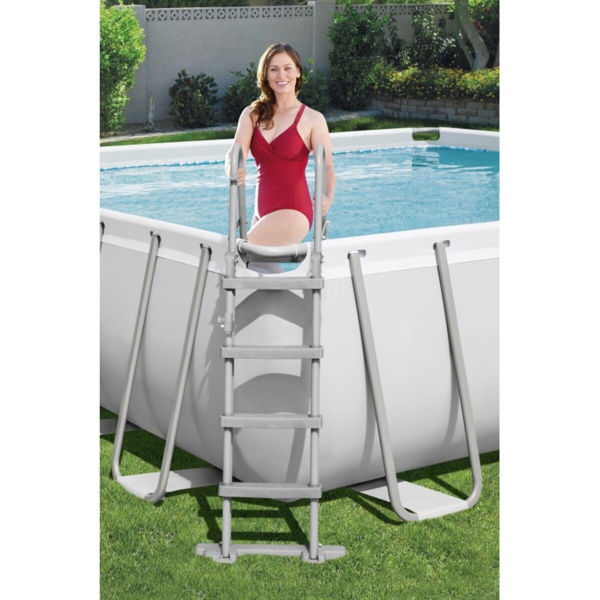 Bestway Piscine hors sol tubulaire rectangulaire Bestway Power Steel 549 x 274 x 122 cm gris clair