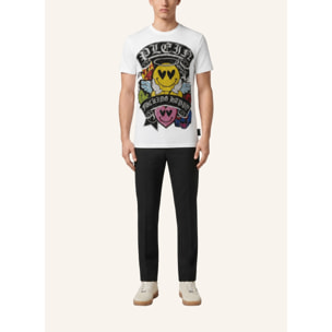 PHILIPP PLEIN Camiseta de cuello redondo y manga corta SMILE