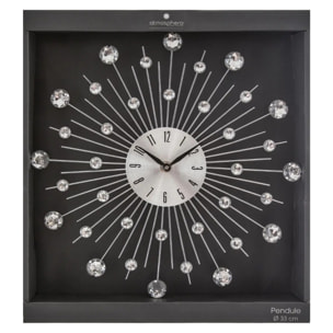 Horloge avec strass - métal - D33 cm