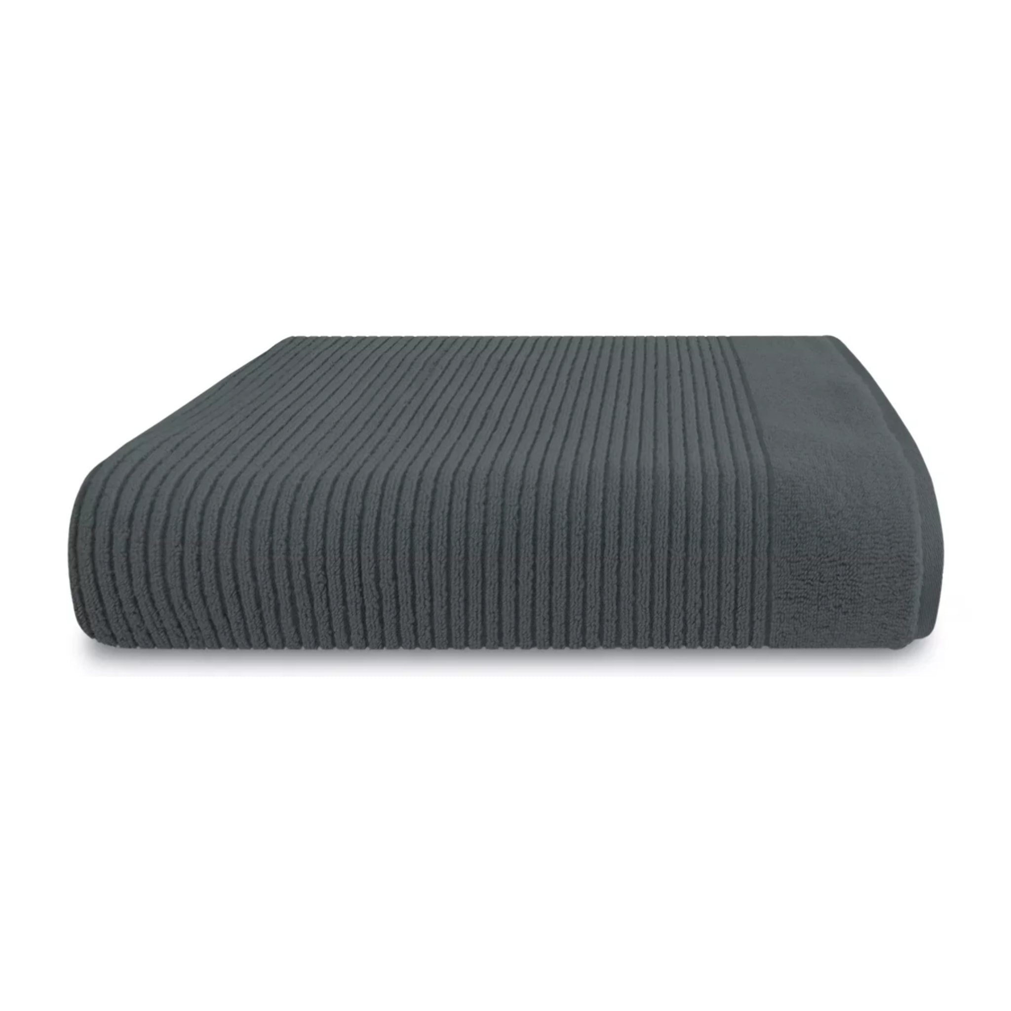 Drap de bain pur coton 575 g/m² uni anthracite Vitae titane