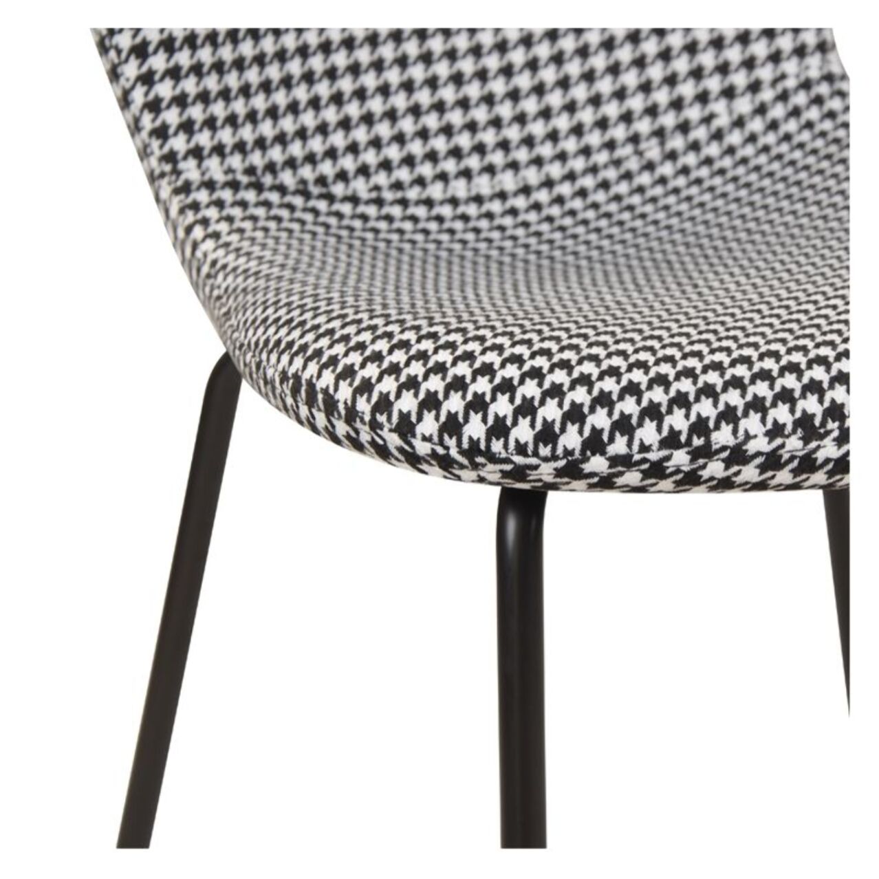 Lot de 2 chaises à motifs pied-de-poule et pieds en métal - Koko