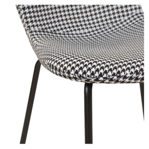 Lot de 2 chaises à motifs pied-de-poule et pieds en métal - Koko