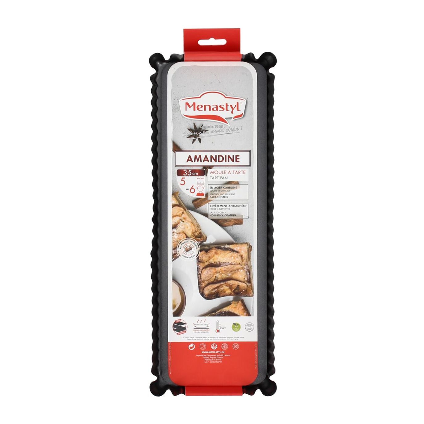 Moule à tarte rectangulaire en acier carbone 35 x 13cm AMANDINE