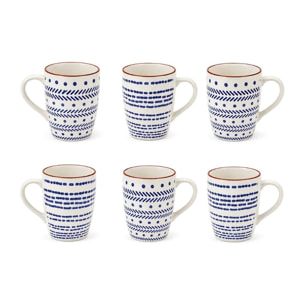 Lot de 6 mugs, SANTORIN