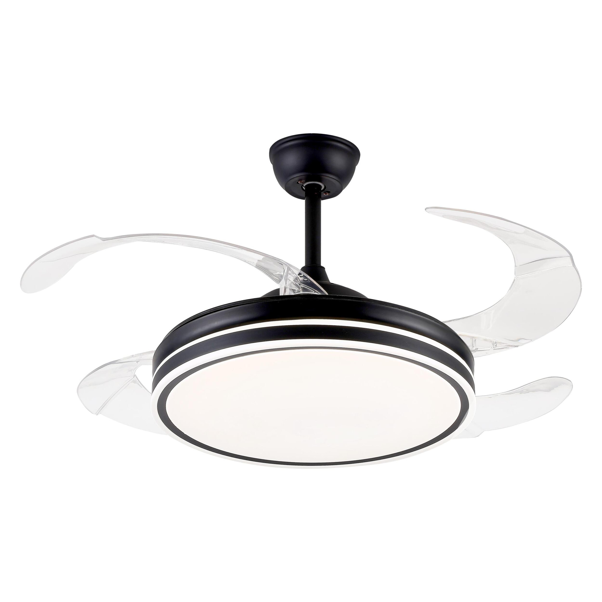 Ventilateur de plafond rétractable avec lumière LED et minuterie