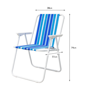 Sedia Camping Spiaggia Pieghevole Con Schienale Modello Miramare