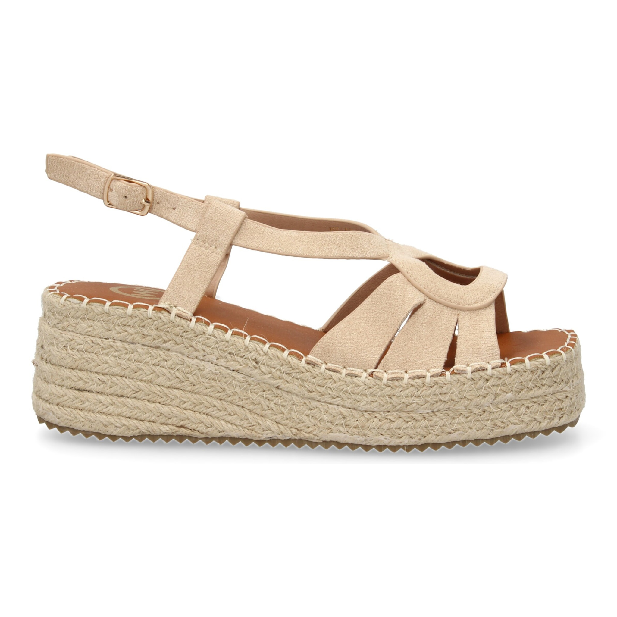 Sandalia de cuña de yute para mujer, comodas y elegantes, diseño moderno con tiras en la pala