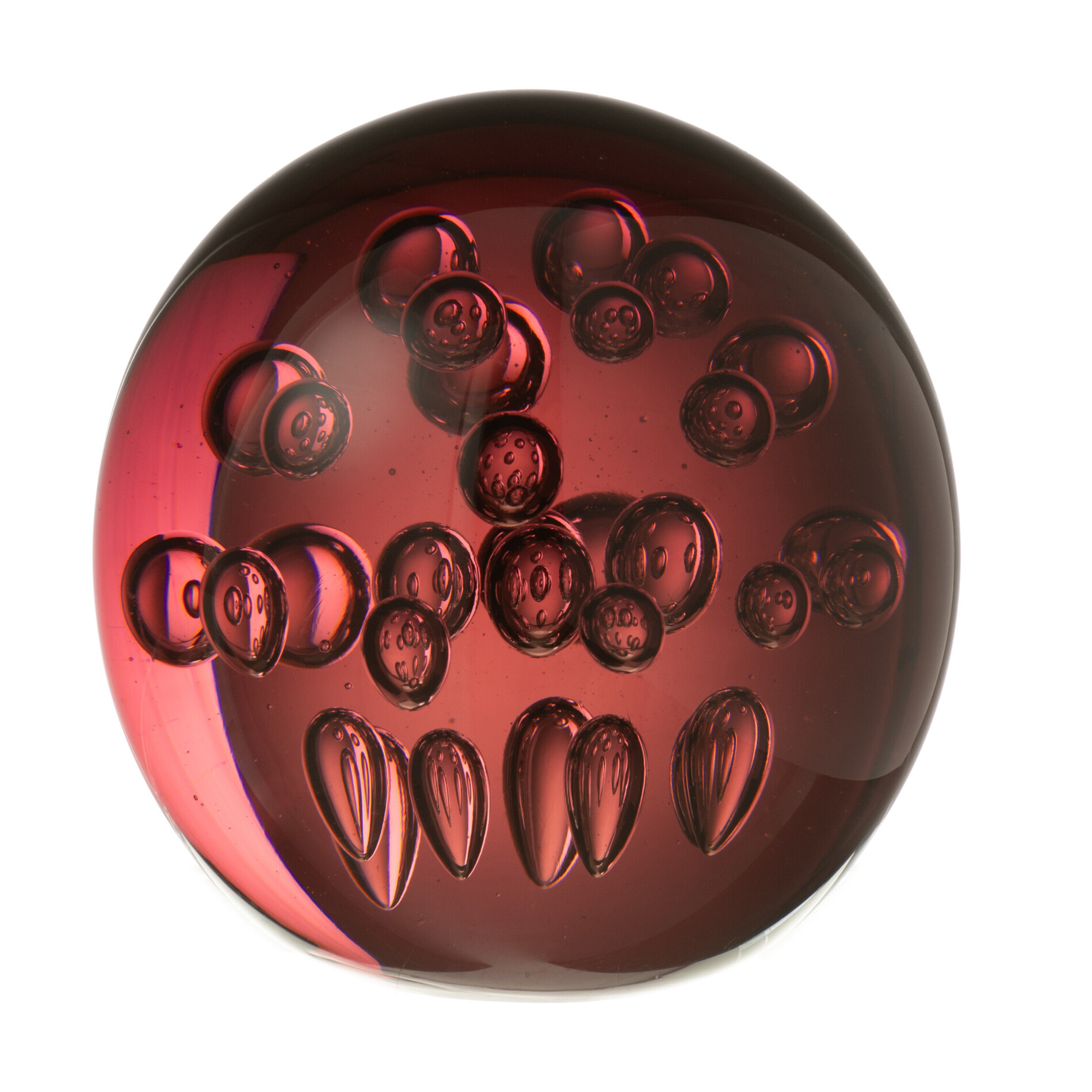 J-Line presse-papier Bulle - verre - bordeaux - large