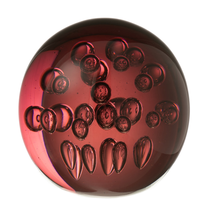 J-Line presse-papier Bulle - verre - bordeaux - large
