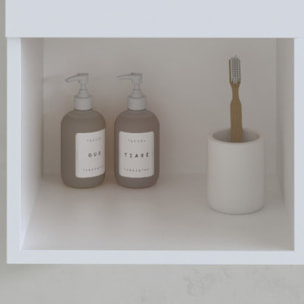 Colonne de rangement blanche - Porte et niche - 35x80x32.5 cm