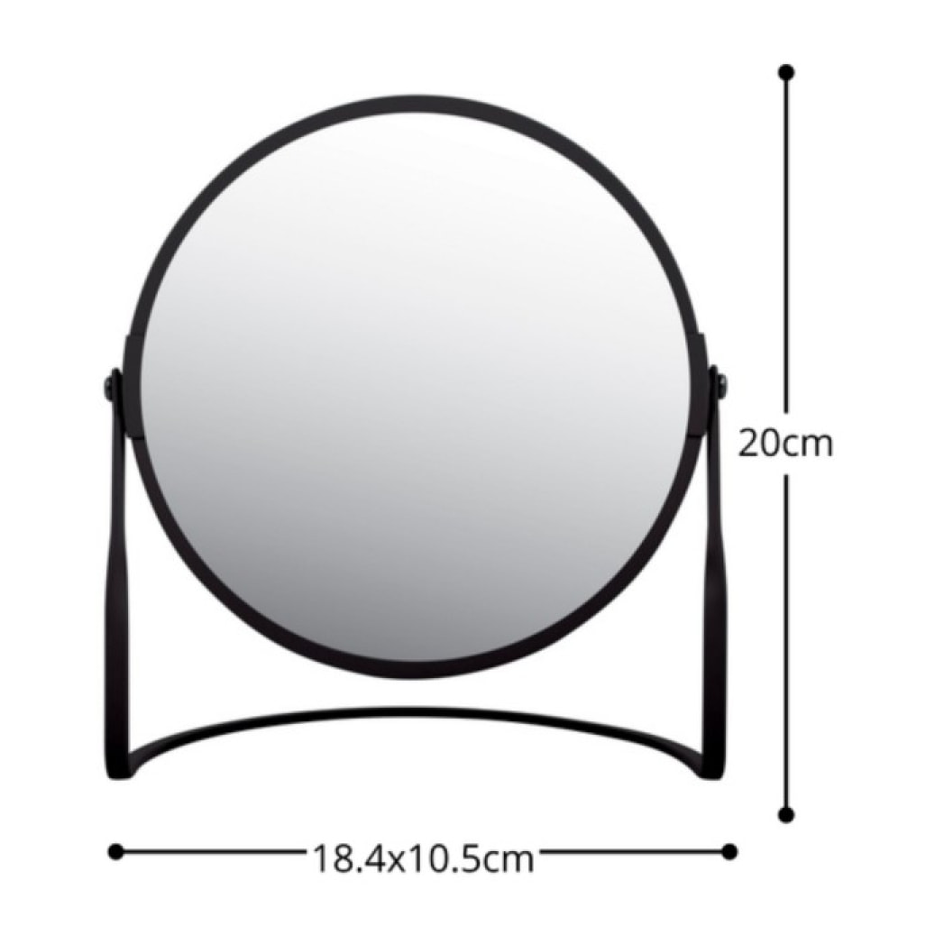 Miroir grossissant sur pied Acier AKIRA Noir mat Spirella