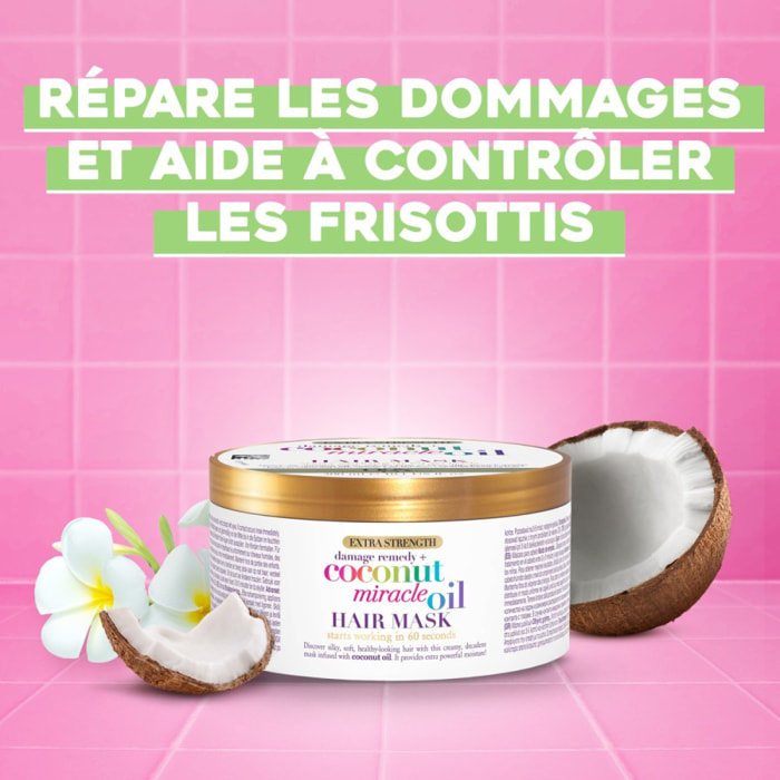 OGX Miracle Masque capillaire à l'huile de noix de coco, 300ml - Répare et hydrate contre les frisottis