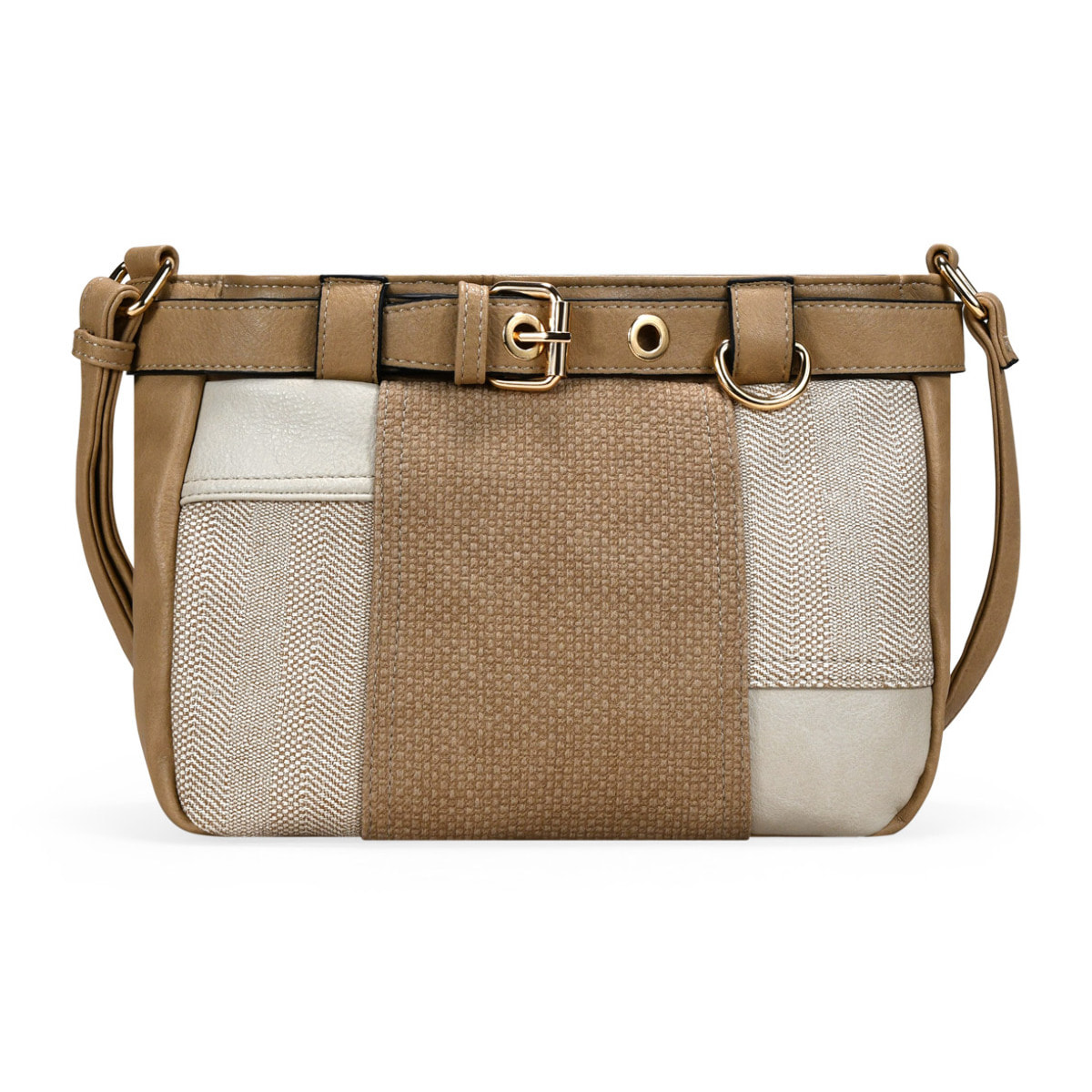 Bolso bandolera tostado vintage con cinturón
