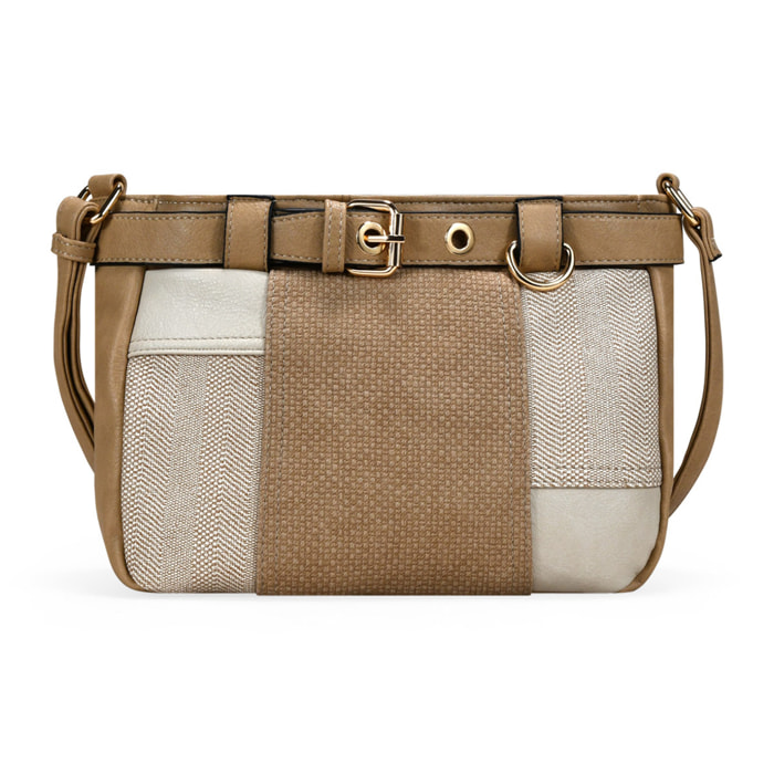 Bolso bandolera tostado vintage con cinturón