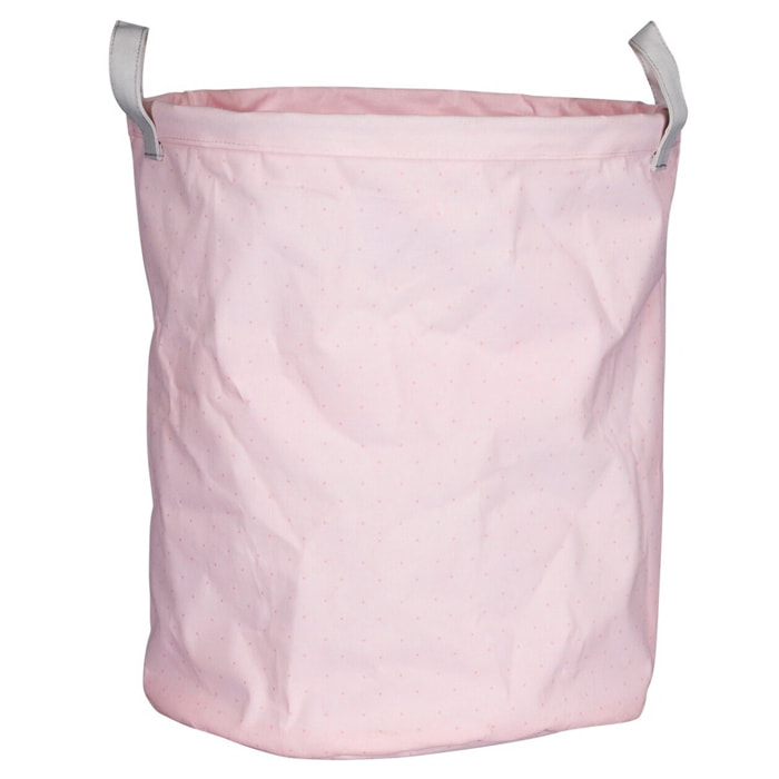 Panière de rangement tissu 31x39x31cm en coton Rose