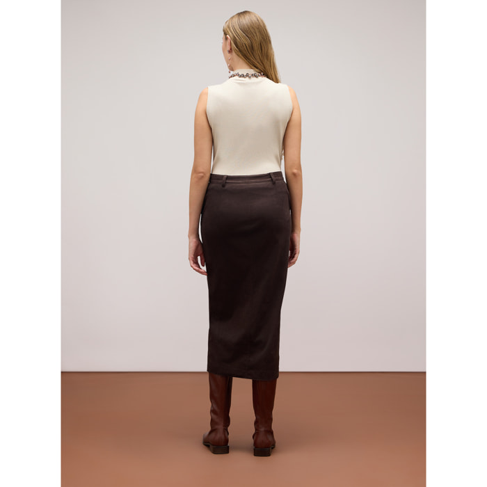 Oltre - Pencil skirt longuette - Marrone