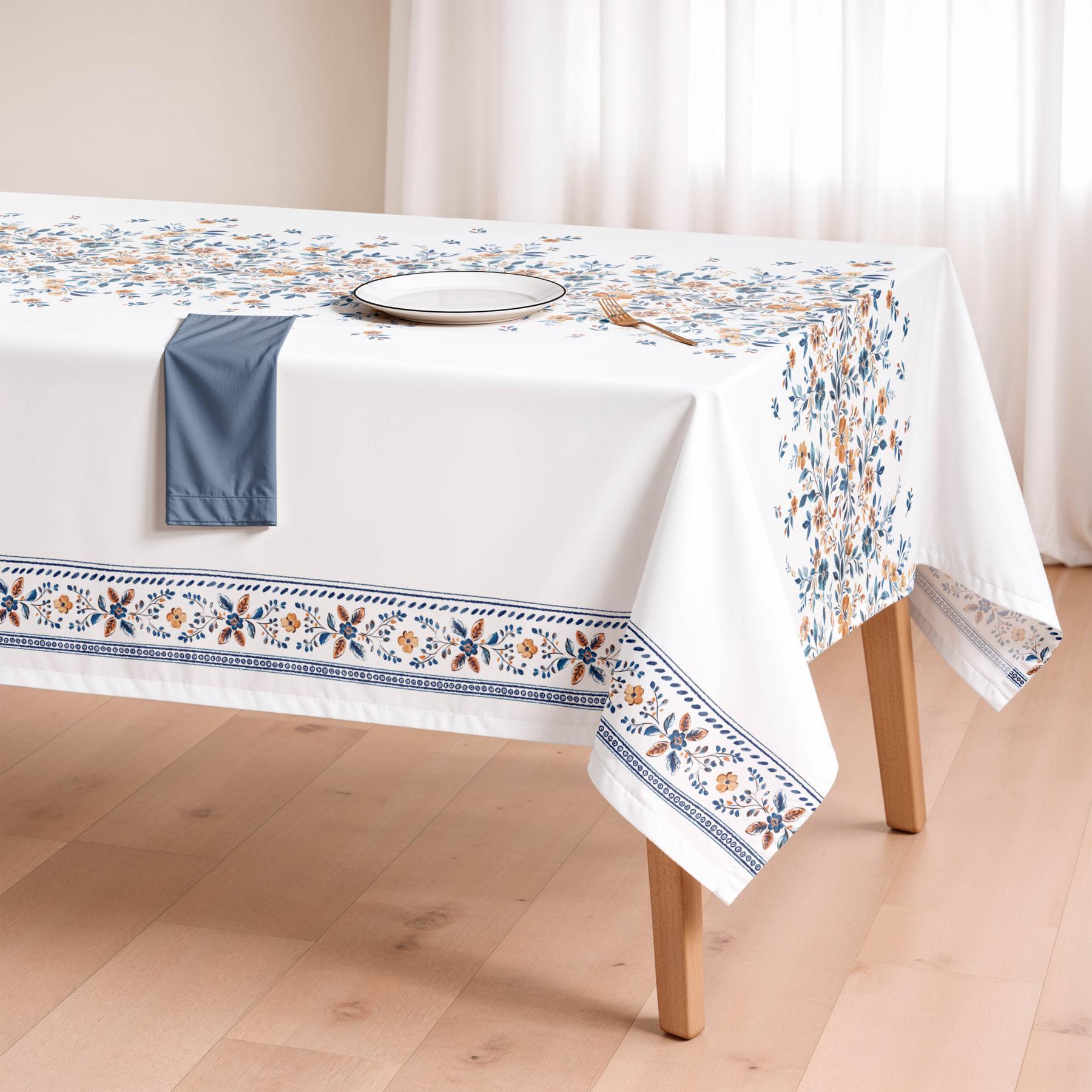 Mantel antimanchas IONA AZUL - 100% algodón