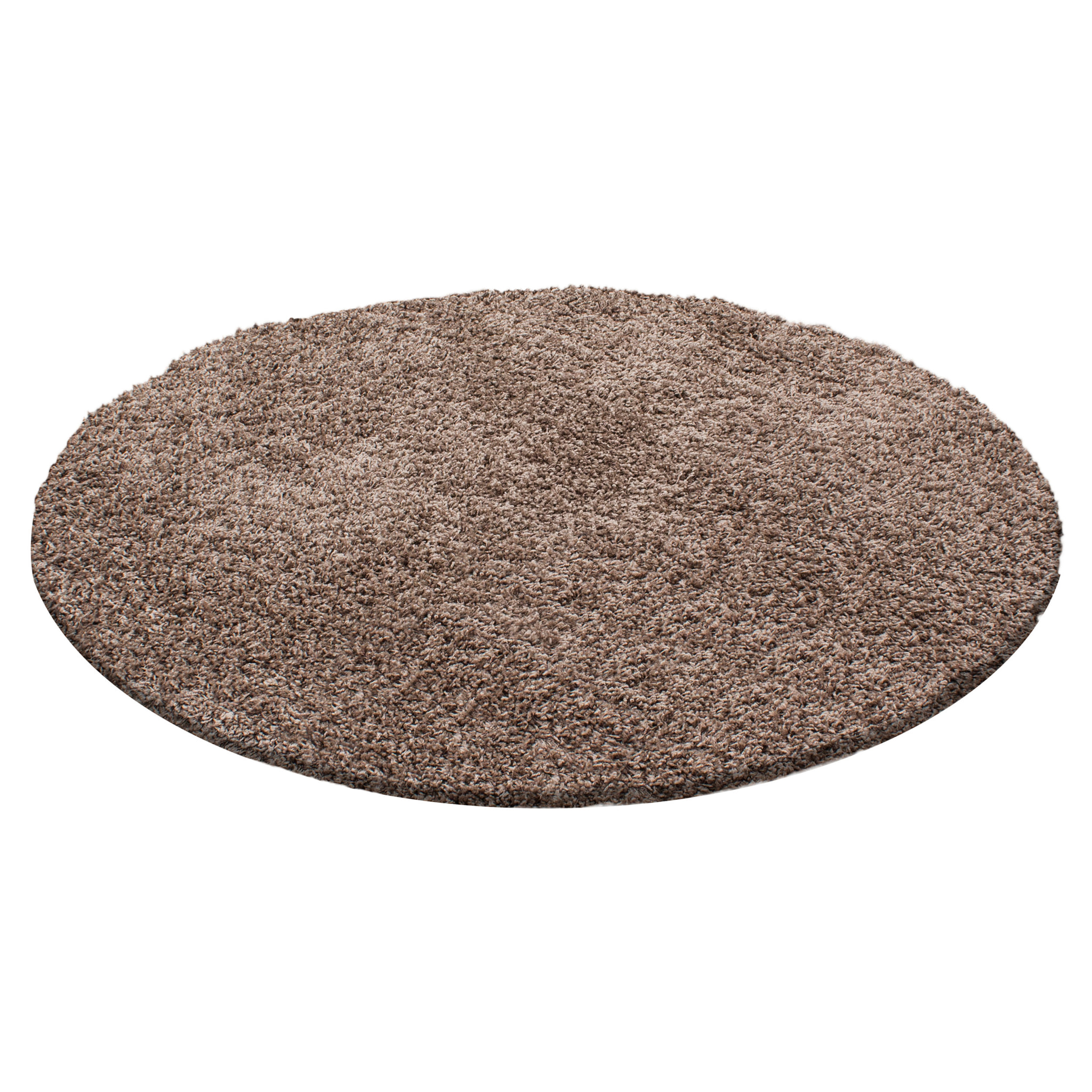 OTTAWA - Tapis rond shaggy uni Moka