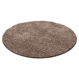 OTTAWA - Tapis rond shaggy uni Moka
