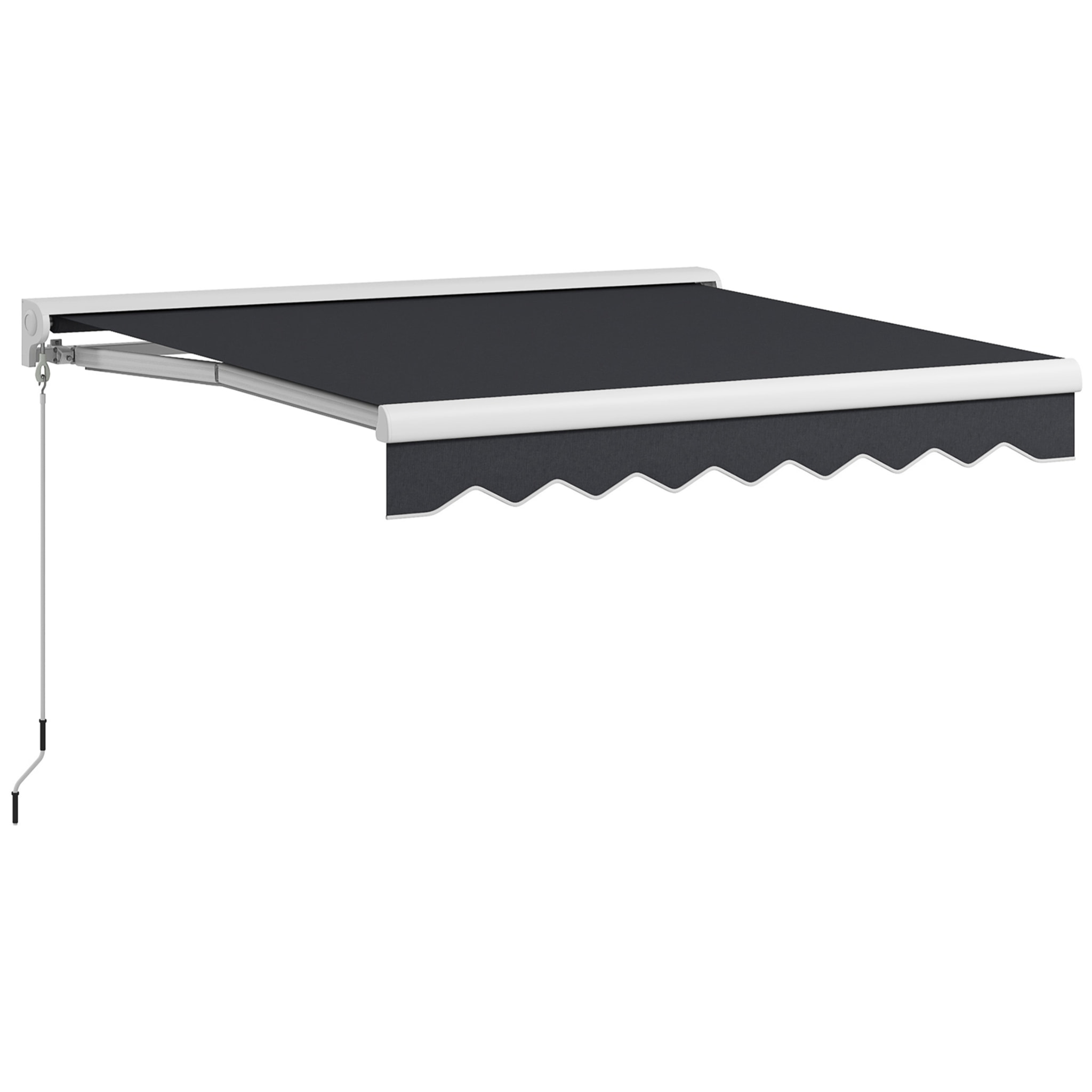 Toldo Eléctrico Retráctil y Manual con Mando a Distancia 2,5x2 m Toldo de Exterior Terraza Enrollable con Manivela y Marco de Aluminio para Jardín Puerta Ventana Gris