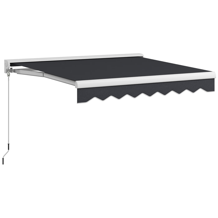 Toldo Eléctrico Retráctil y Manual con Mando a Distancia 2,5x2 m Toldo de Exterior Terraza Enrollable con Manivela y Marco de Aluminio para Jardín Puerta Ventana Gris